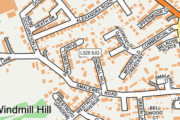 LS28 8JQ map - OS OpenMap – Local (Ordnance Survey)