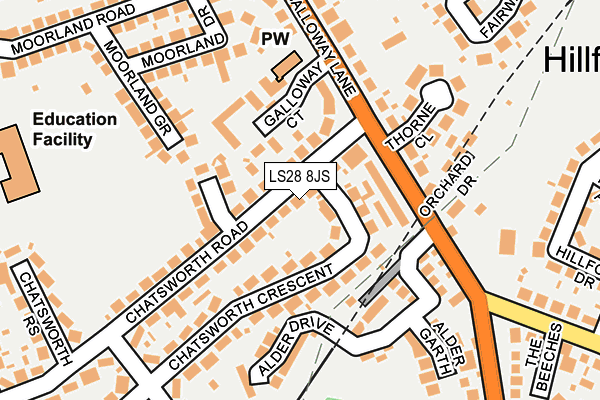 LS28 8JS map - OS OpenMap – Local (Ordnance Survey)