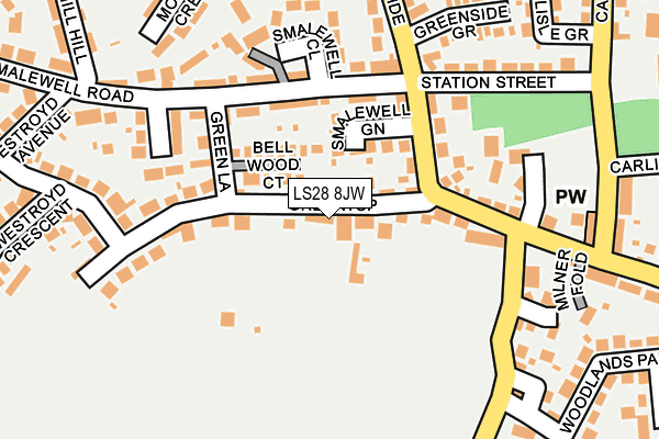 LS28 8JW map - OS OpenMap – Local (Ordnance Survey)