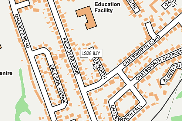 LS28 8JY map - OS OpenMap – Local (Ordnance Survey)