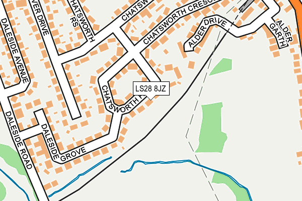 LS28 8JZ map - OS OpenMap – Local (Ordnance Survey)