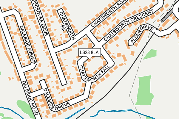 LS28 8LA map - OS OpenMap – Local (Ordnance Survey)