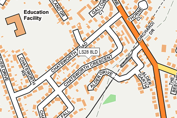 LS28 8LD map - OS OpenMap – Local (Ordnance Survey)