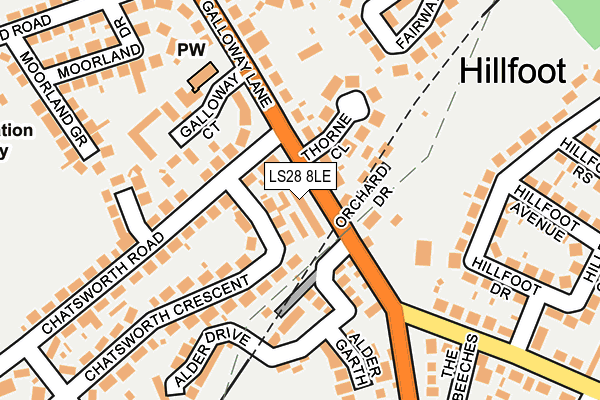 LS28 8LE map - OS OpenMap – Local (Ordnance Survey)