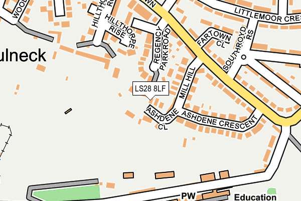 LS28 8LF map - OS OpenMap – Local (Ordnance Survey)