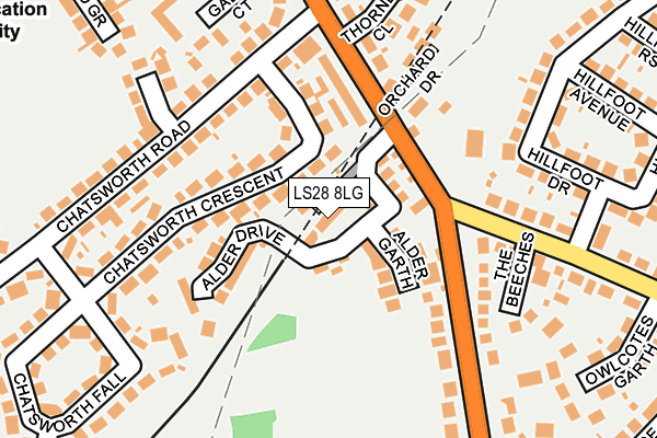 LS28 8LG map - OS OpenMap – Local (Ordnance Survey)