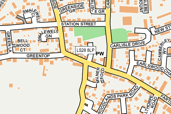 LS28 8LP map - OS OpenMap – Local (Ordnance Survey)