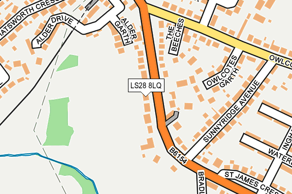 LS28 8LQ map - OS OpenMap – Local (Ordnance Survey)