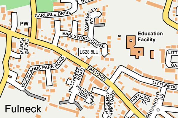LS28 8LU map - OS OpenMap – Local (Ordnance Survey)