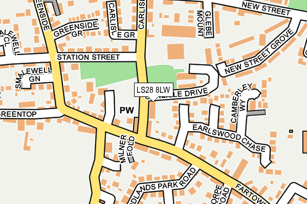 LS28 8LW map - OS OpenMap – Local (Ordnance Survey)