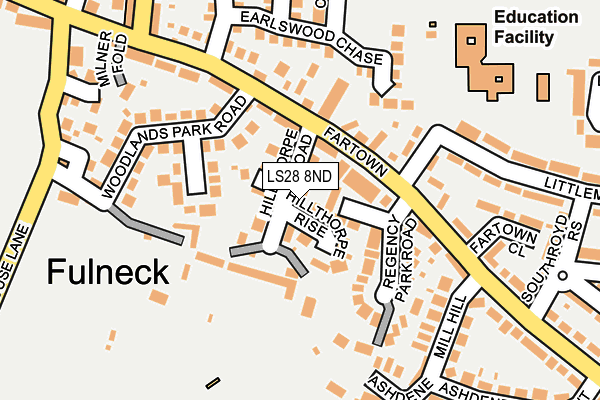 LS28 8ND map - OS OpenMap – Local (Ordnance Survey)