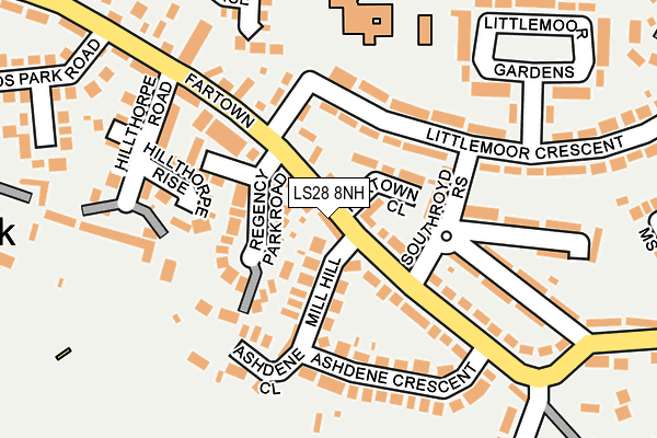 LS28 8NH map - OS OpenMap – Local (Ordnance Survey)