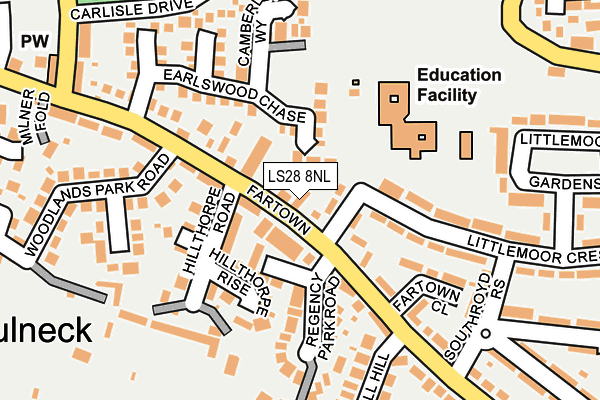 LS28 8NL map - OS OpenMap – Local (Ordnance Survey)