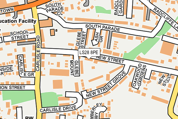 LS28 8PE map - OS OpenMap – Local (Ordnance Survey)