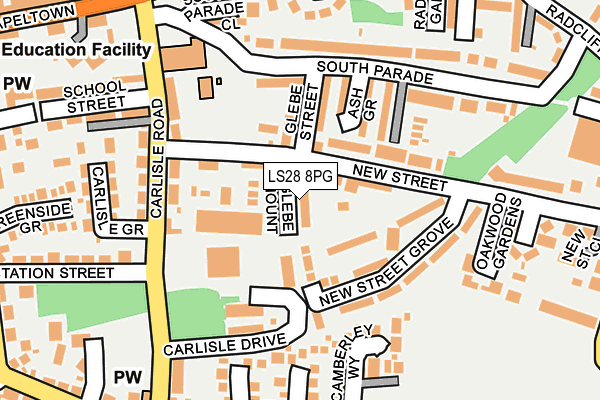 LS28 8PG map - OS OpenMap – Local (Ordnance Survey)