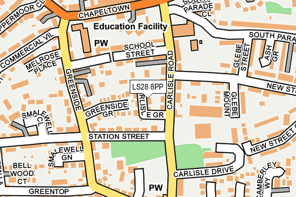 LS28 8PP map - OS OpenMap – Local (Ordnance Survey)