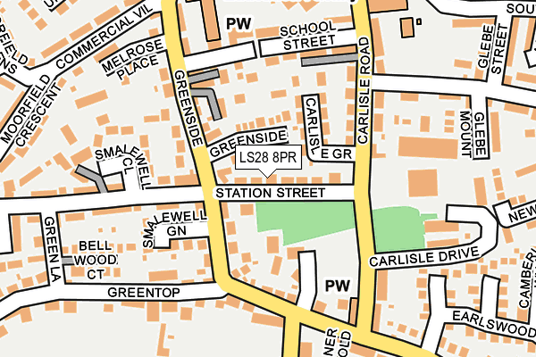 LS28 8PR map - OS OpenMap – Local (Ordnance Survey)