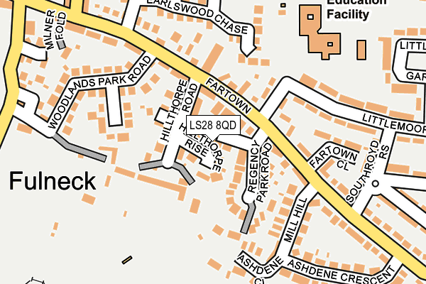 LS28 8QD map - OS OpenMap – Local (Ordnance Survey)