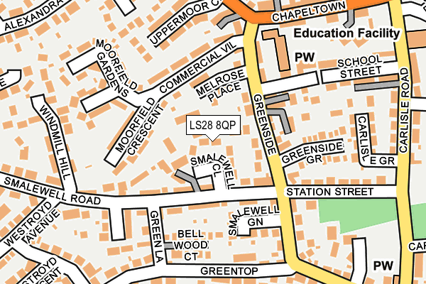 LS28 8QP map - OS OpenMap – Local (Ordnance Survey)