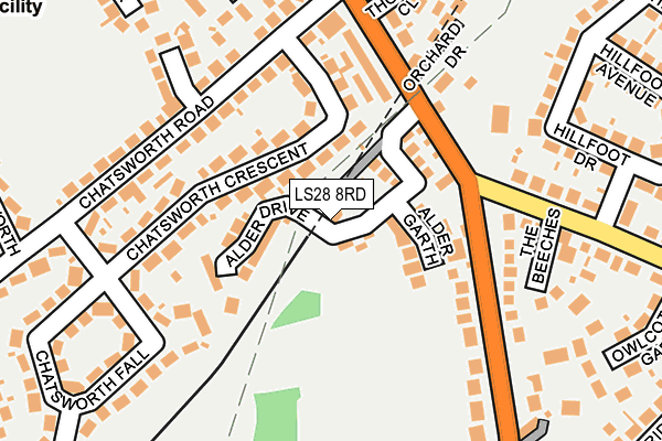 LS28 8RD map - OS OpenMap – Local (Ordnance Survey)