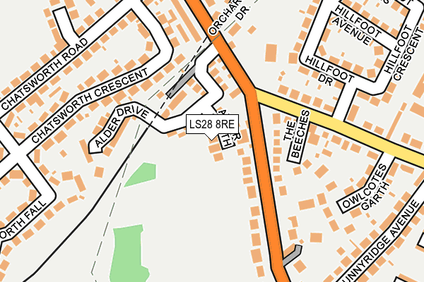 LS28 8RE map - OS OpenMap – Local (Ordnance Survey)