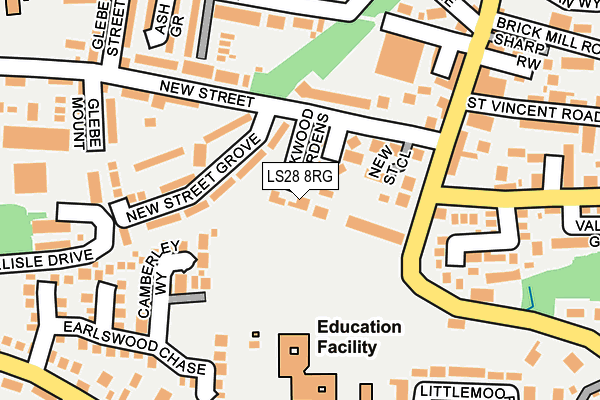 LS28 8RG map - OS OpenMap – Local (Ordnance Survey)