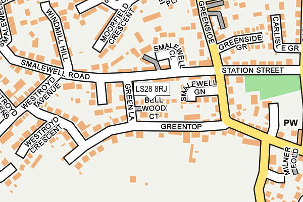 LS28 8RJ map - OS OpenMap – Local (Ordnance Survey)