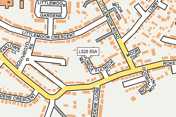 LS28 8SA map - OS OpenMap – Local (Ordnance Survey)