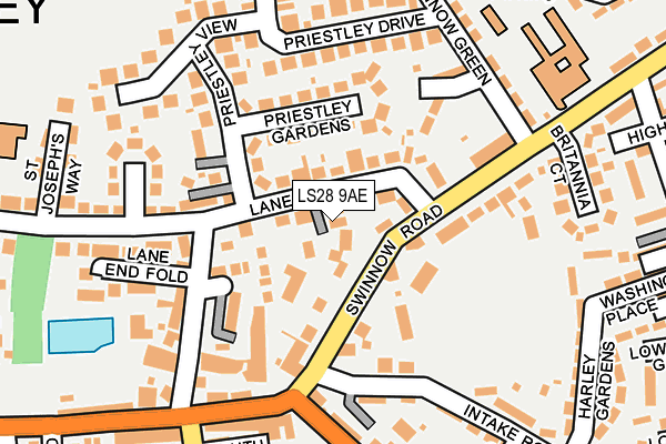 LS28 9AE map - OS OpenMap – Local (Ordnance Survey)