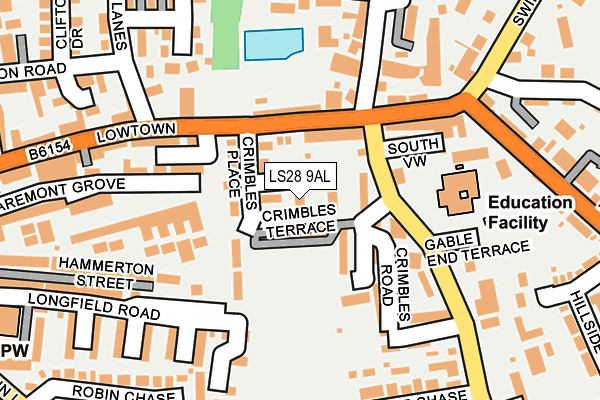 LS28 9AL map - OS OpenMap – Local (Ordnance Survey)