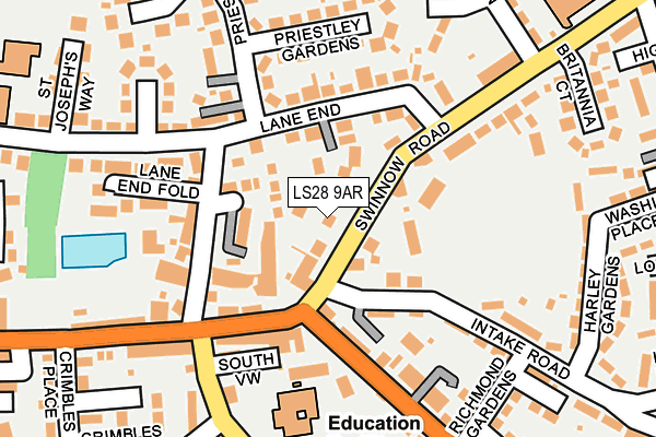 LS28 9AR map - OS OpenMap – Local (Ordnance Survey)
