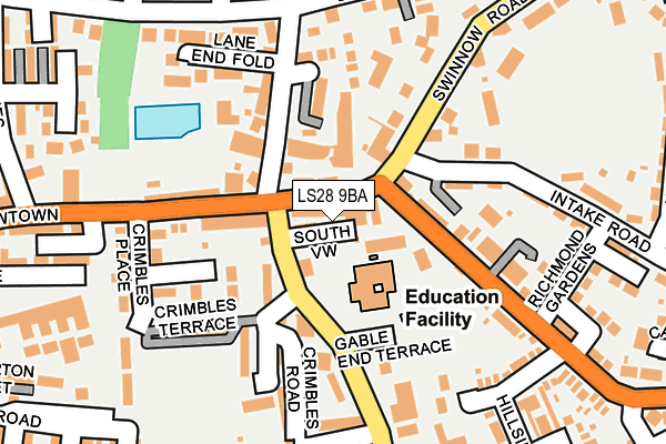 LS28 9BA map - OS OpenMap – Local (Ordnance Survey)