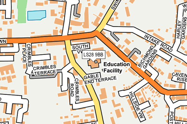 LS28 9BB map - OS OpenMap – Local (Ordnance Survey)
