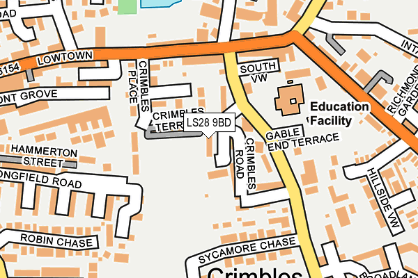 LS28 9BD map - OS OpenMap – Local (Ordnance Survey)