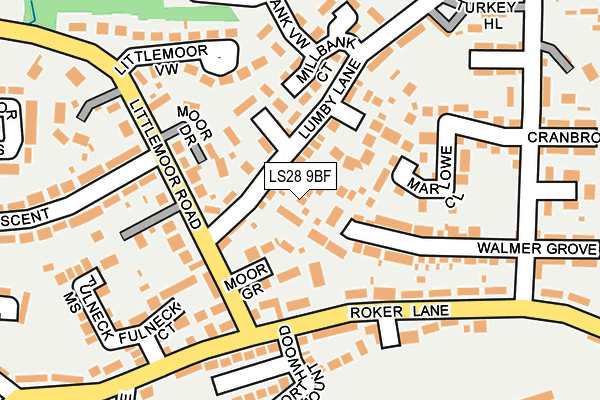 LS28 9BF map - OS OpenMap – Local (Ordnance Survey)