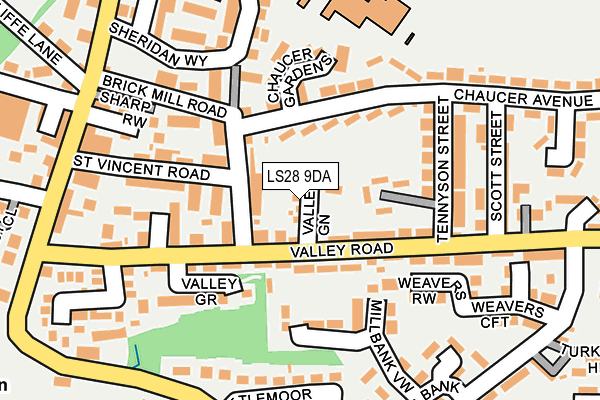 LS28 9DA map - OS OpenMap – Local (Ordnance Survey)