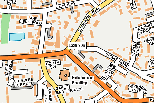 LS28 9DB map - OS OpenMap – Local (Ordnance Survey)