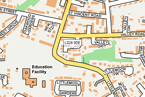 LS28 9DE map - OS OpenMap – Local (Ordnance Survey)