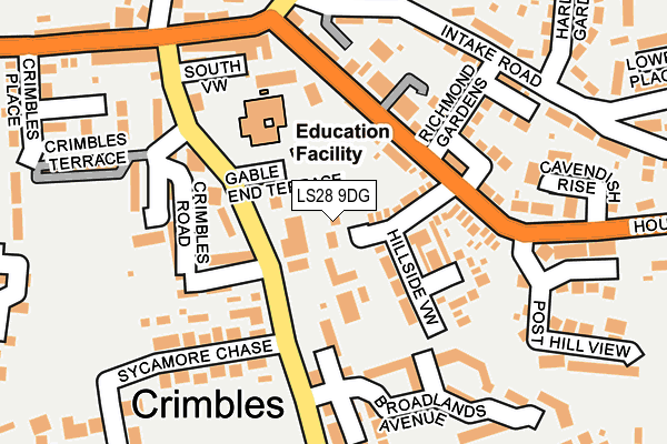 LS28 9DG map - OS OpenMap – Local (Ordnance Survey)