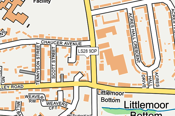 LS28 9DP map - OS OpenMap – Local (Ordnance Survey)