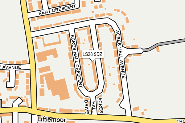 LS28 9DZ map - OS OpenMap – Local (Ordnance Survey)