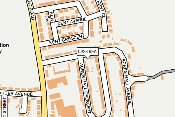 LS28 9EA map - OS OpenMap – Local (Ordnance Survey)