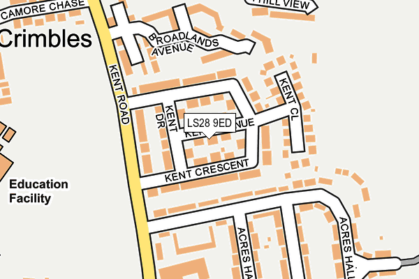 LS28 9ED map - OS OpenMap – Local (Ordnance Survey)
