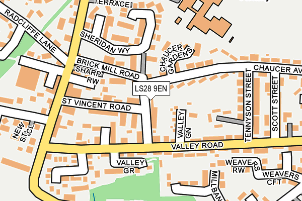 LS28 9EN map - OS OpenMap – Local (Ordnance Survey)