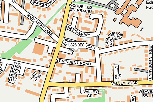 LS28 9ES map - OS OpenMap – Local (Ordnance Survey)