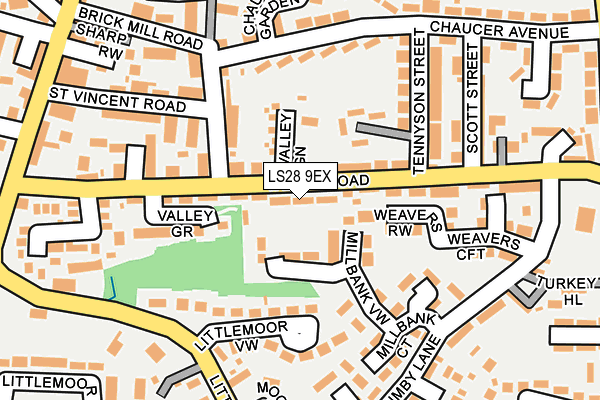 LS28 9EX map - OS OpenMap – Local (Ordnance Survey)