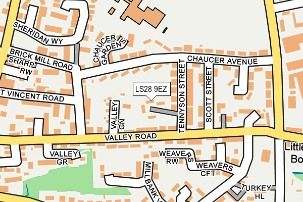 LS28 9EZ map - OS OpenMap – Local (Ordnance Survey)
