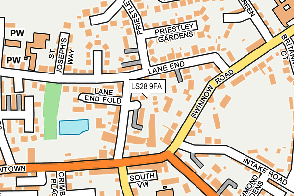 LS28 9FA map - OS OpenMap – Local (Ordnance Survey)