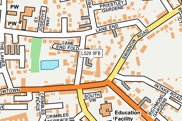 LS28 9FB map - OS OpenMap – Local (Ordnance Survey)
