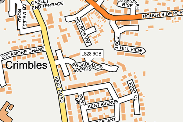 LS28 9GB map - OS OpenMap – Local (Ordnance Survey)